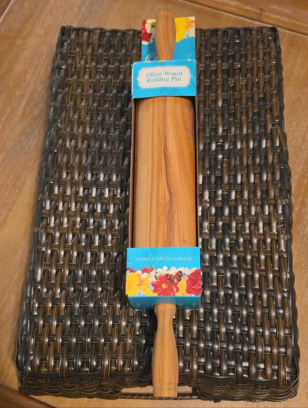 Pioneer WpmanOlive Wood Rolling Pin - Natural Wood Finish New